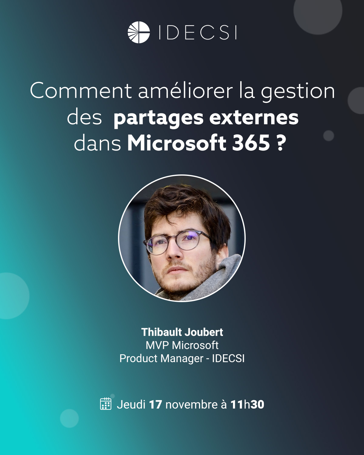Webinar IDECSI Partages externes avec Thibault Joubert
